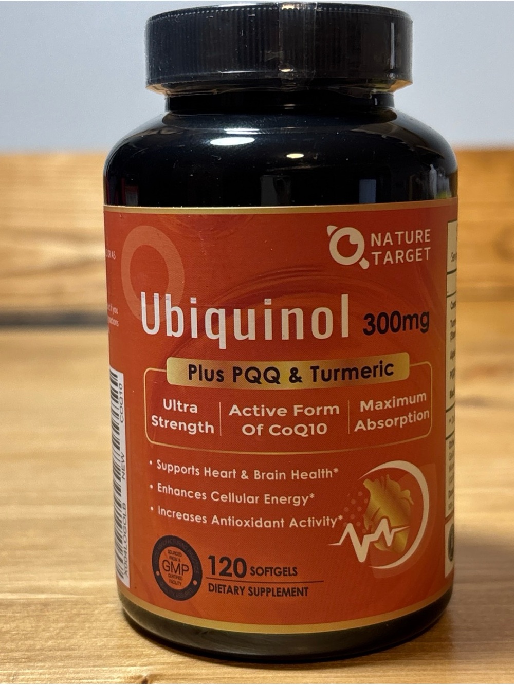 NATURE TARGET Ubiquinol CoQ10 300mg with PQQ & Turmeric, 120 Count | High Absorp